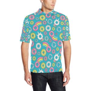 Donut Pattern Print Design Dn013 Men Polo Shirt