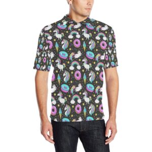 Donut Unicorn Pattern Print Design Dn09 Men Polo Shirt