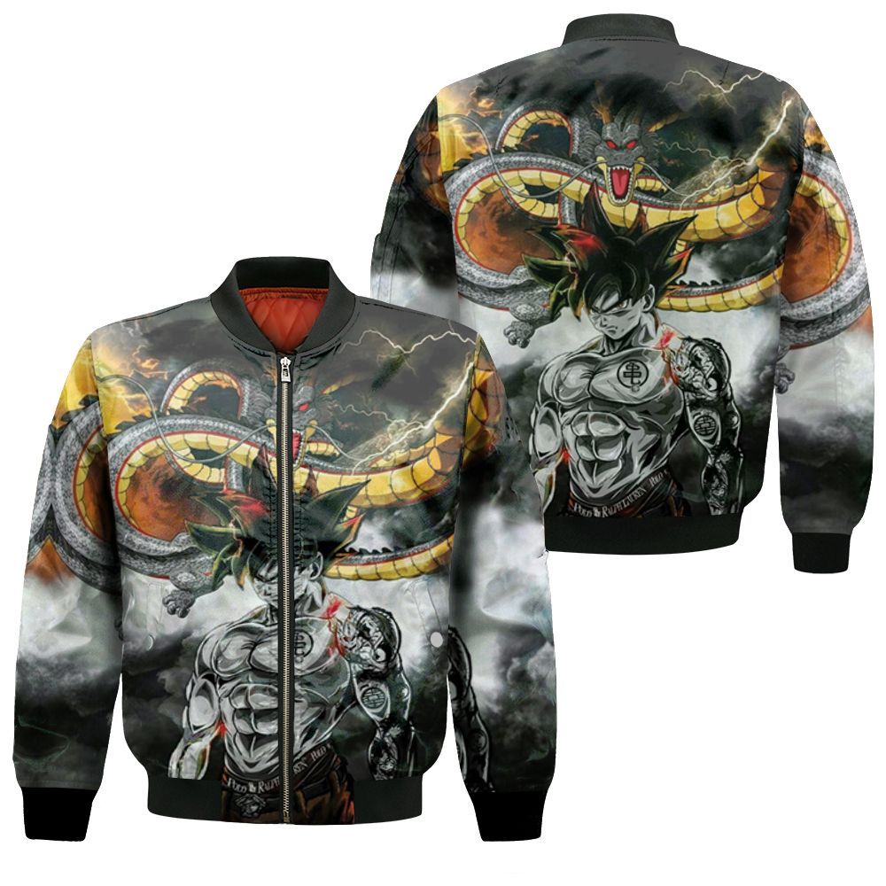Dragon Ball Z Goku All Printed Style 3D Bomber Jacket Dragon Ball Z Goku All Printed Style 3D Bomber Jacket