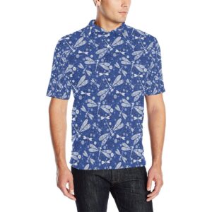 Dragonfly Pattern Print Design 03 Men Polo Shirt