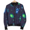 Drawing Bug Pattern Print Women Casual Bomber Jacket