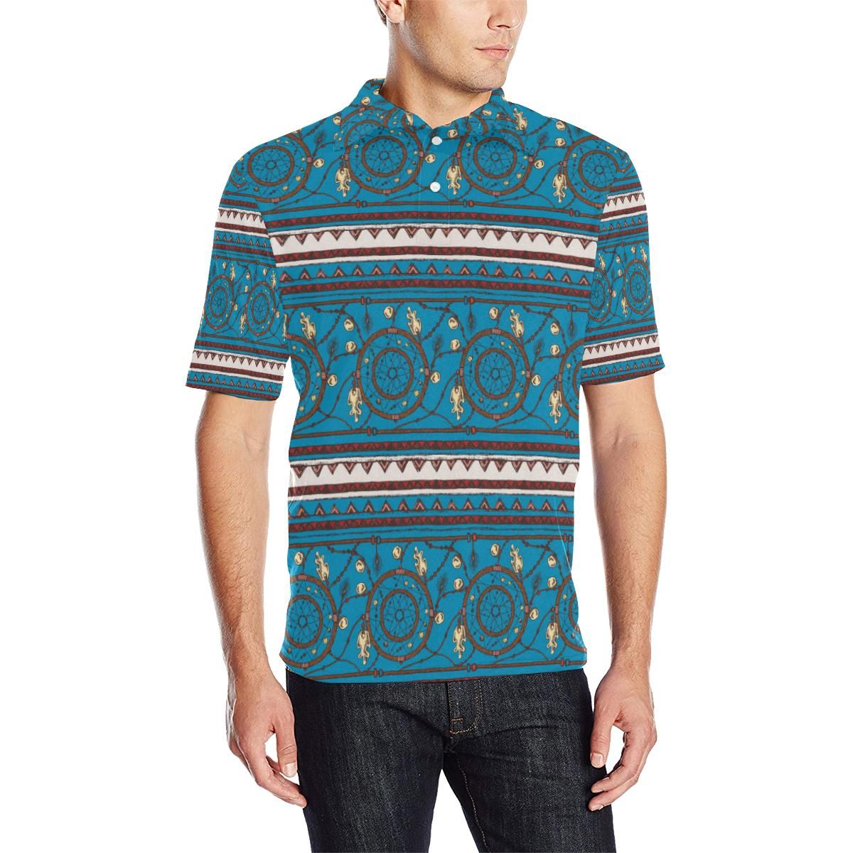 Dream Catcher Aztec Men Polo Shirt Dream Catcher Aztec Men Polo Shirt