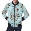 Dream Catcher Blue Feather Pattern Print Mens Bomber Jacket