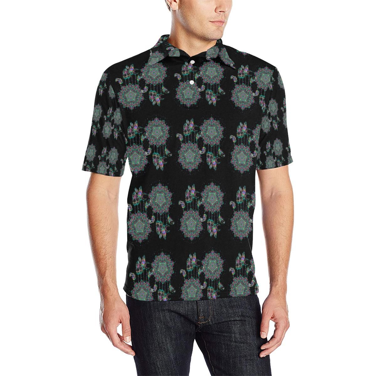 Dream Catcher Colorful Hand Draw Men Polo Shirt Dream Catcher Colorful Hand Draw Men Polo Shirt