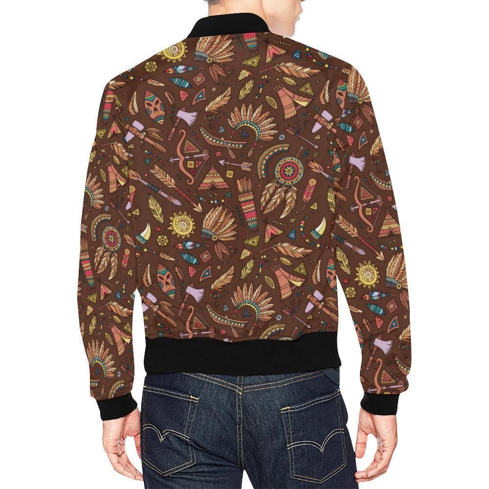Dream-Catcher-Native-American-Boho-Feather-Pattern-Print-Mens-Bomber-Jacket-2