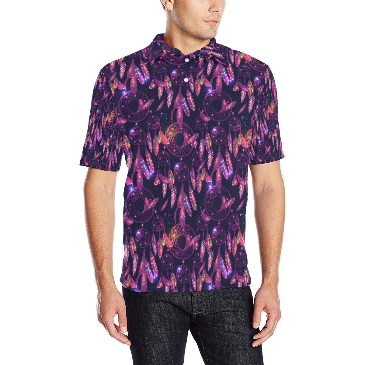 Dream Catcher Neon Men Polo Shirt Dream Catcher Neon Men Polo Shirt