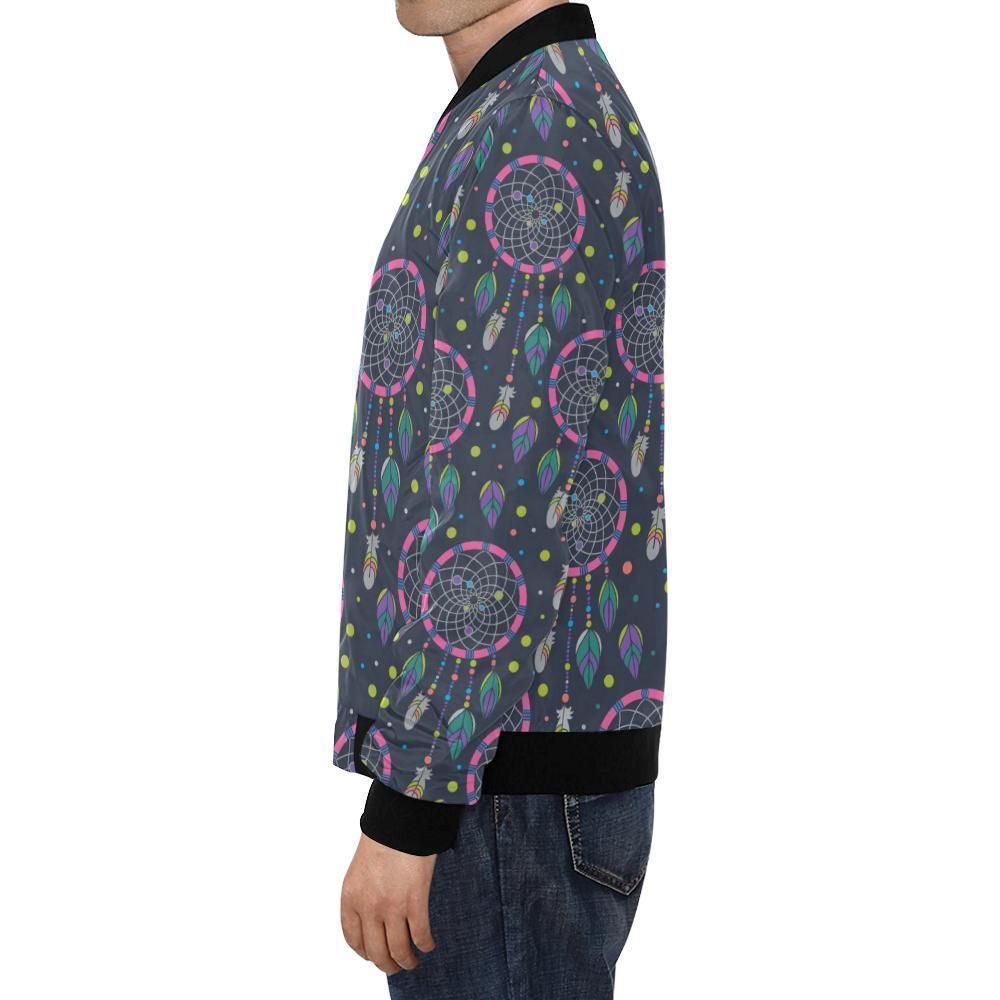 Dream-Catcher-Vintage-Feather-Pattern-Print-Mens-Bomber-Jacket-1