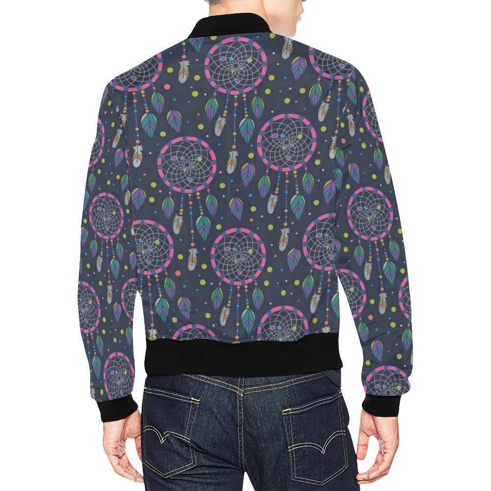 Dream-Catcher-Vintage-Feather-Pattern-Print-Mens-Bomber-Jacket-2