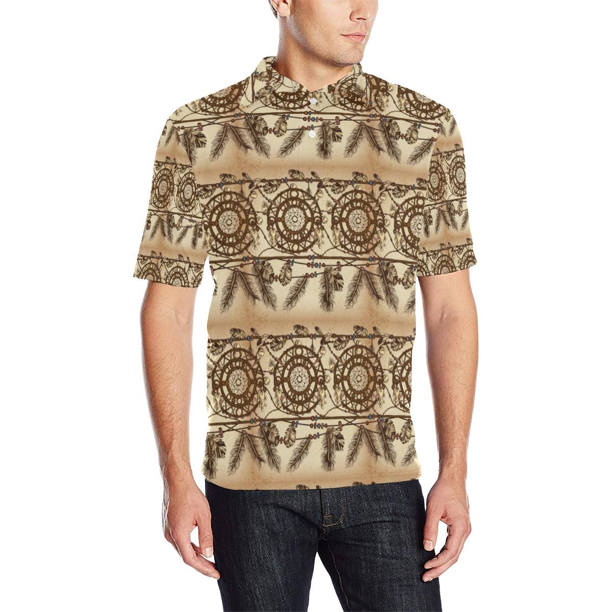 Dream Catcher Vintage Native Men Polo Shirt Dream Catcher Vintage Native Men Polo Shirt