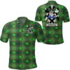 Drisdale Ireland Polo Shirt - Irish National Plaid with Shamrock - Irish Family Crest A7