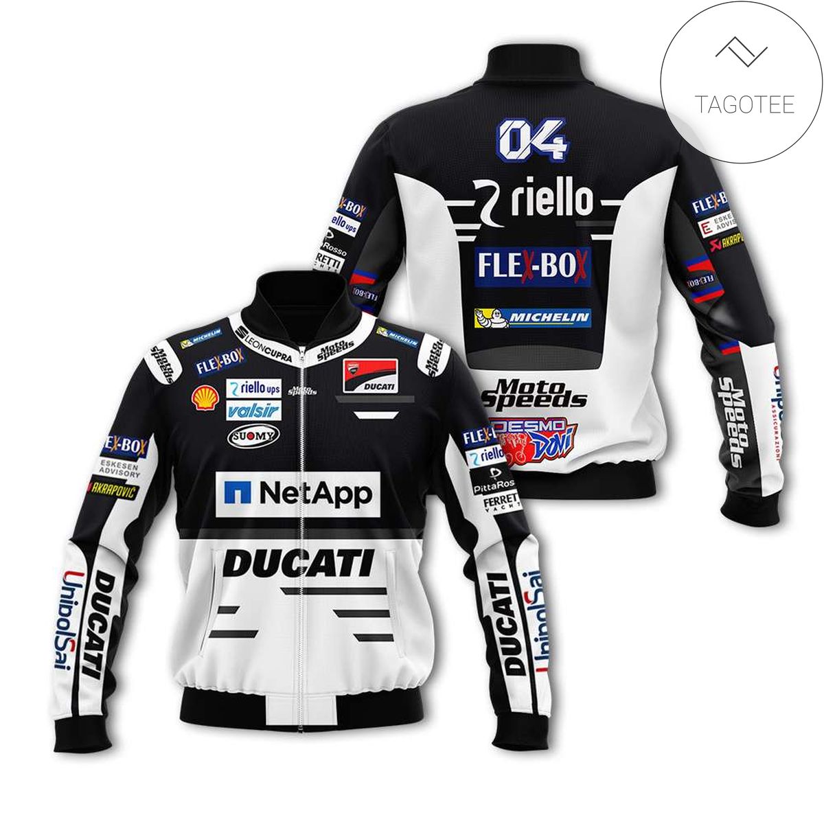 Ducati Moto Gp Motorcycle Racing Team Black 3D Bomber Jacket Ducati Moto Gp Motorcycle Racing Team Black 3D Bomber Jacket
