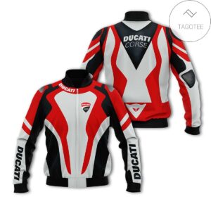Ducati Moto Gp Motorcycle Racing Team Red Black Mix Color 3D Bomber Jacket