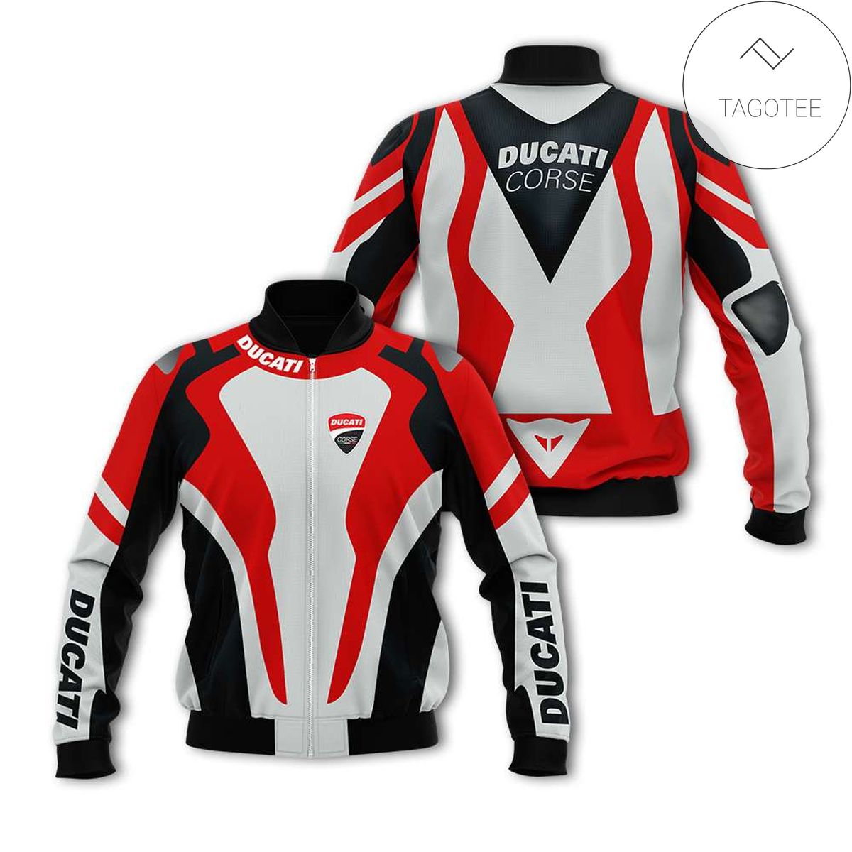 Ducati Moto Gp Motorcycle Racing Team Red Black Mix Color 3D Bomber Jacket Ducati Moto Gp Motorcycle Racing Team Red Black Mix Color 3D Bomber Jacket