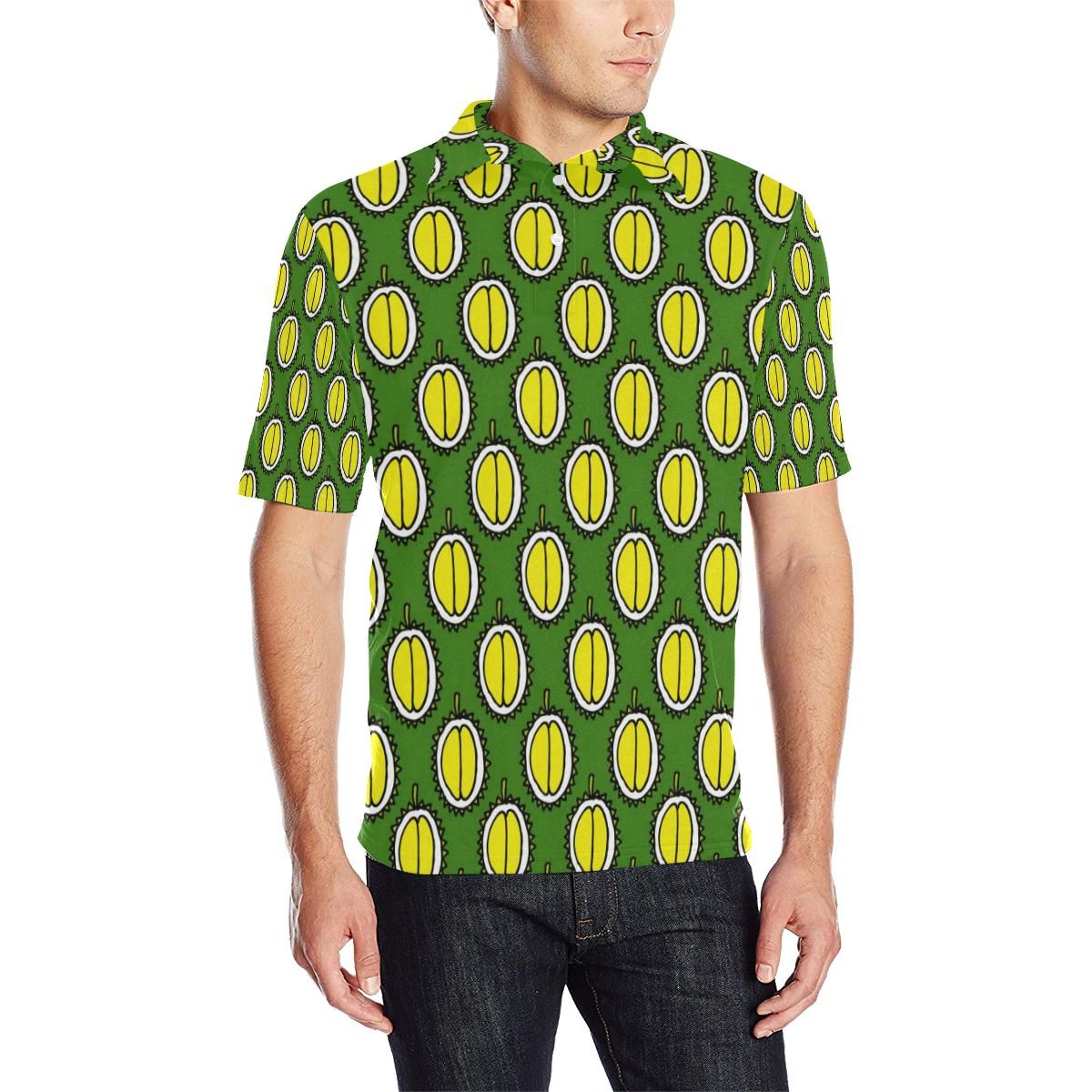 Durian Pattern Print Design Dr01 Men Polo Shirt Durian Pattern Print Design Dr01 Men Polo Shirt