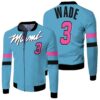 Dwyane Wade Heat 2020 Blue City Edition Jersey Inspired Bomber Jacket