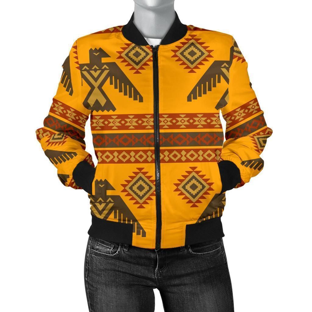 Eagle-Aztec-Pattern-Print-Women-Casual-Bomber-Jacket-1