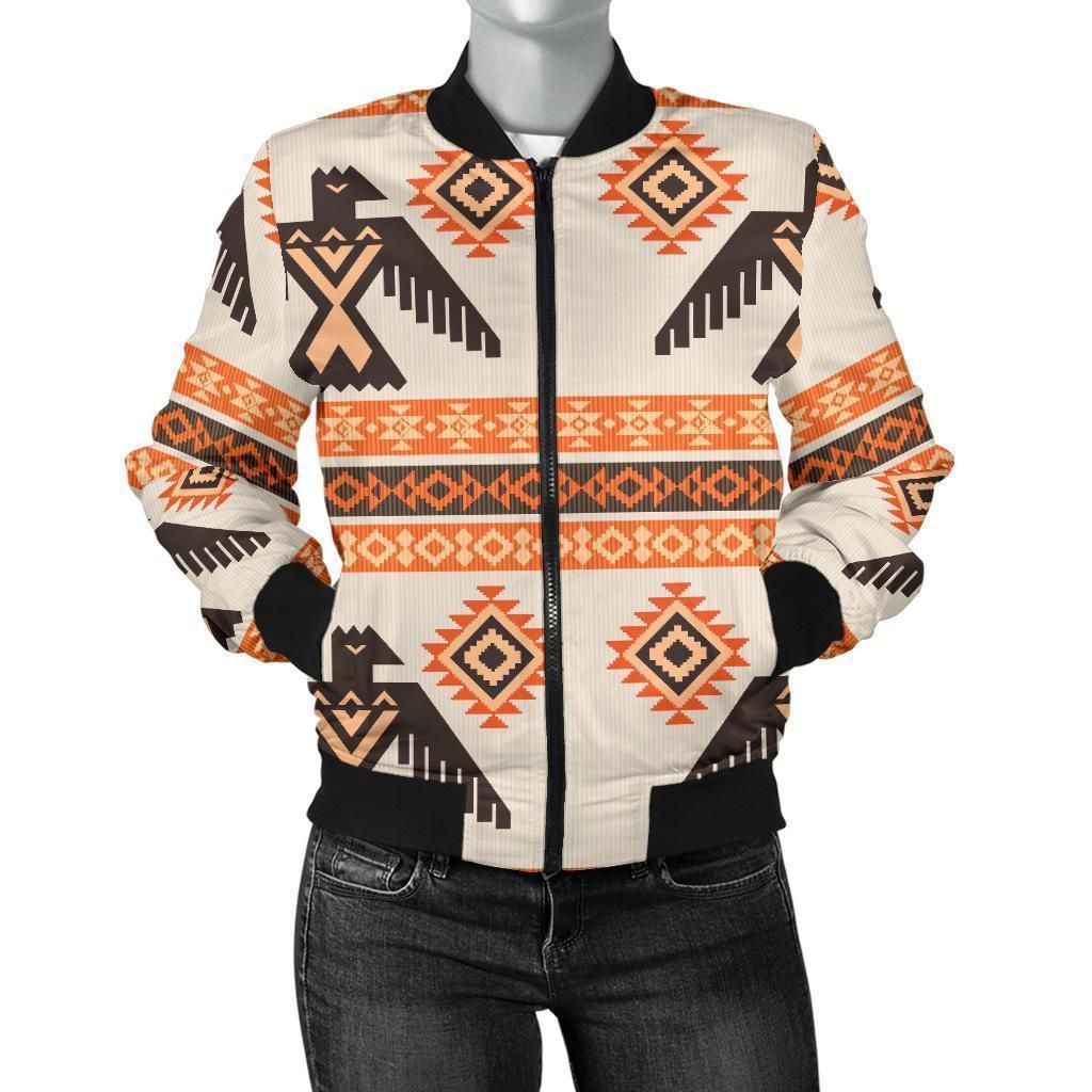 Eagle-Aztec-Print-Pattern-Women-Casual-Bomber-Jacket-1