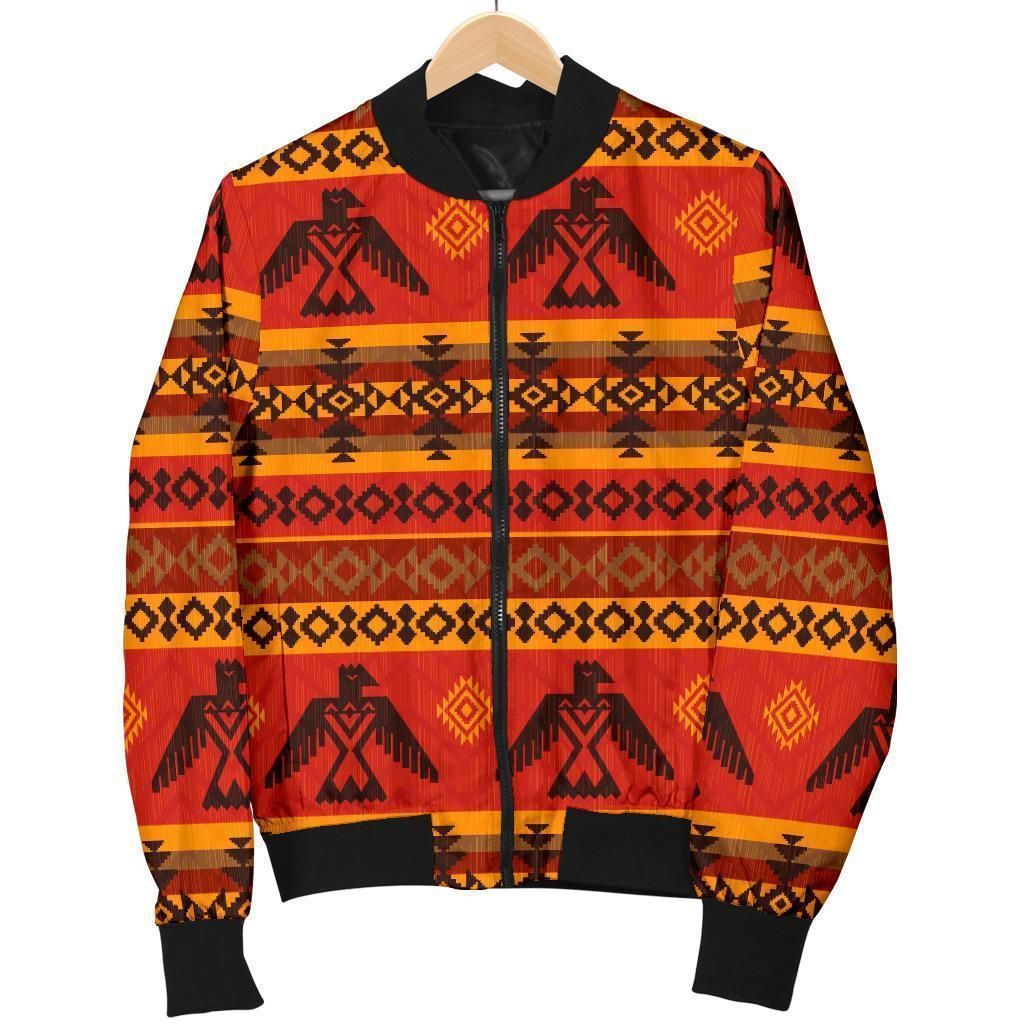 Eagle Native American Pattern Print Women Casual Bomber Jacket Eagle Native American Pattern Print Women Casual Bomber Jacket