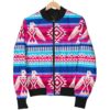 Eagle Native American Print Pattern Women Casual Bomber Jacket