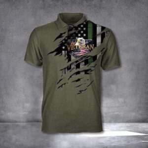 Eagle Thin Green Line Army Veteran Polo Shirt
