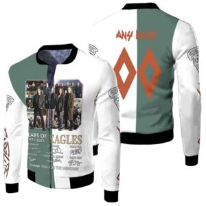 Eagles 50 Years Of Eagles 1971 2021 Thank You For The Memories 3D Designed Allover Gift With Custom Name Number For Eagles Fans Bomber Jacket