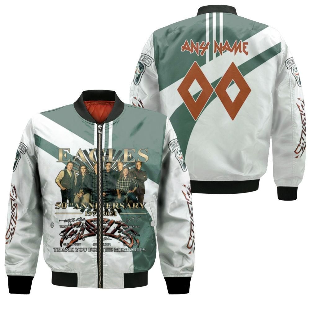 Eagles 50th Anniversary Thank You For The Memories 3D Designed Allover Gift With Custom Name Number For Eagles Fans.jpg Bomber Jacket Eagles 50th Anniversary Thank You For The Memories 3D Designed Allover Gift With Custom Name Number For Eagles Fans.jpg Bomber Jacket