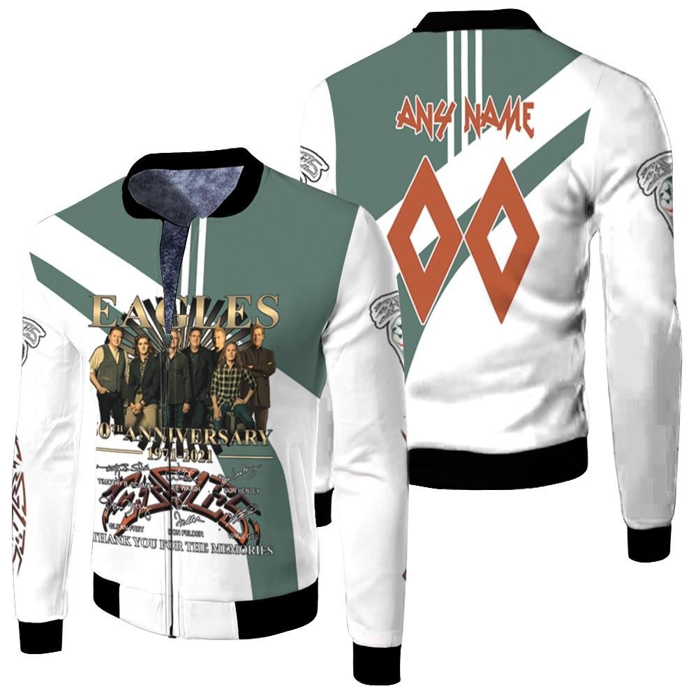 Eagles 50th Anniversary Thank You For The Memories 3D Designed Allover Gift With Custom Name Number For Eagles Fans.jpg Bomber Jacket Eagles 50th Anniversary Thank You For The Memories 3D Designed Allover Gift With Custom Name Number For Eagles Fans.jpg Bomber Jacket