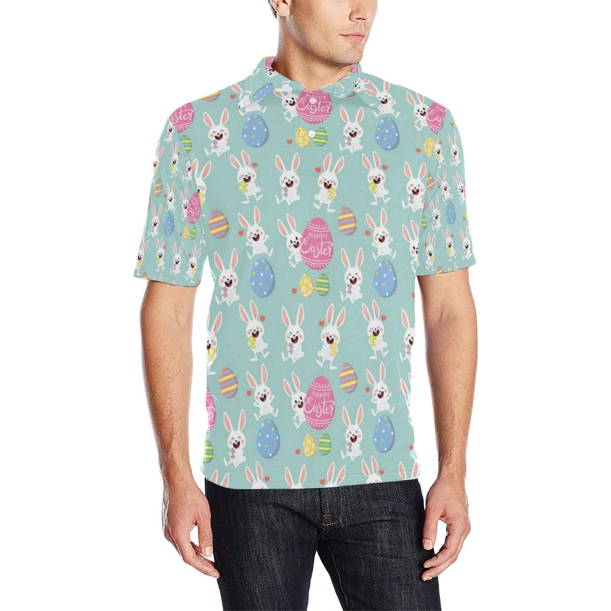 Easter Eggs Pattern Print Design Rb014 Men Polo Shirt Easter Eggs Pattern Print Design Rb014 Men Polo Shirt