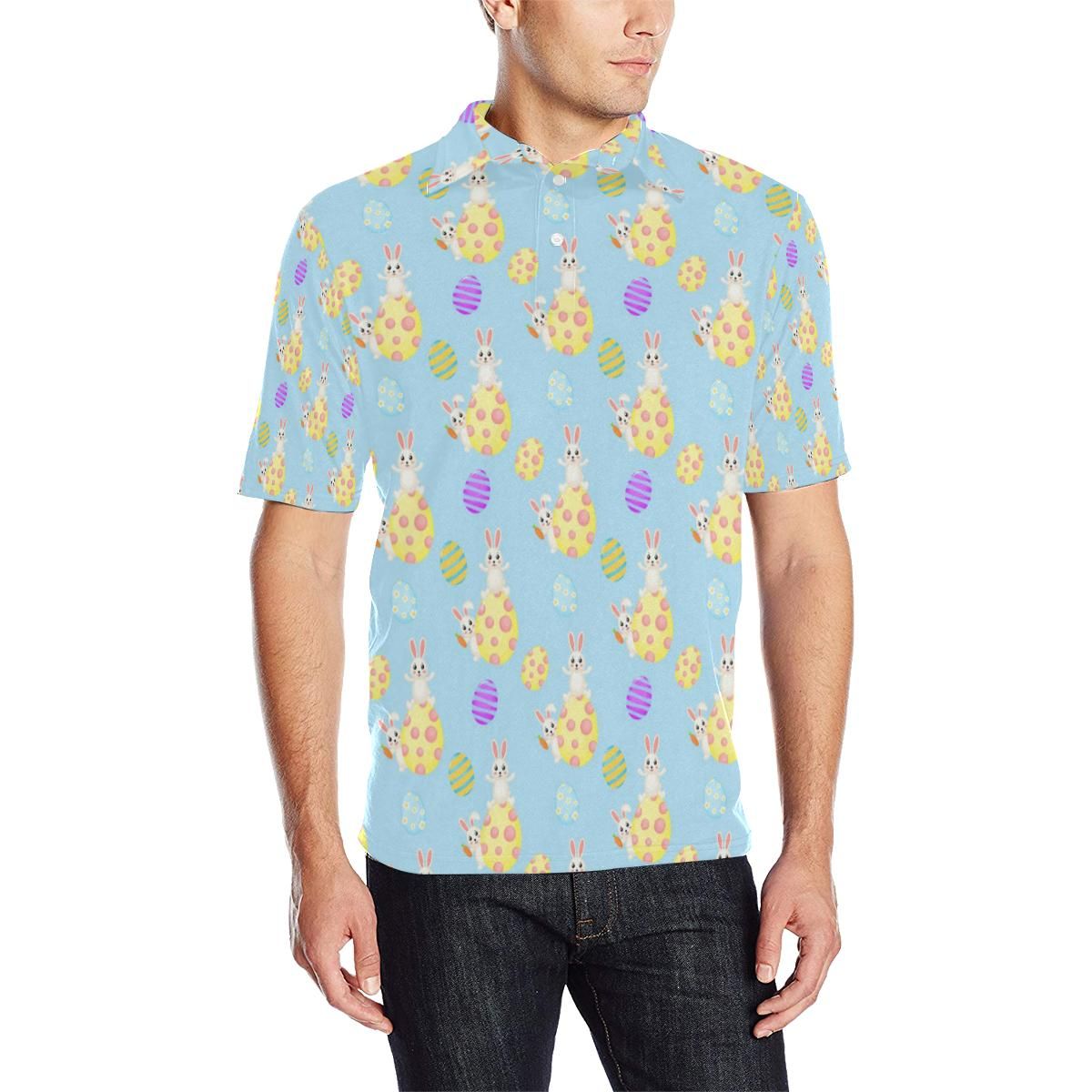 Easter Eggs Pattern Print Design Rb015 Men Polo Shirt Easter Eggs Pattern Print Design Rb015 Men Polo Shirt