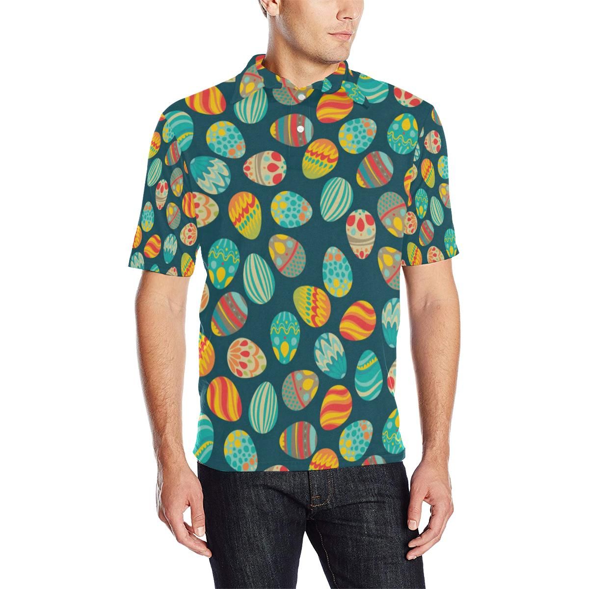 Easter Eggs Pattern Print Design Rb09 Men Polo Shirt Easter Eggs Pattern Print Design Rb09 Men Polo Shirt