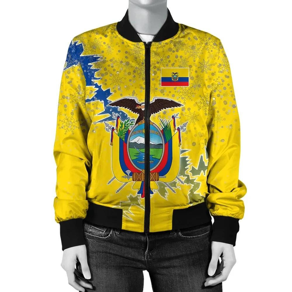Ecuador Christmas Coat Of Arms Women Bomber Jacket X Style J78 Bomber Jacket Ecuador Christmas Coat Of Arms Women Bomber Jacket X Style J78 Bomber Jacket