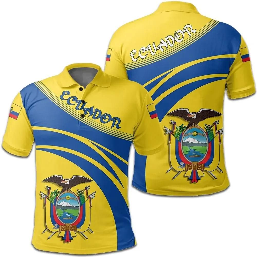 Ecuador Coat Of Arms Polo Shirt Cricket Style J5W Ecuador Coat Of Arms Polo Shirt Cricket Style J5W