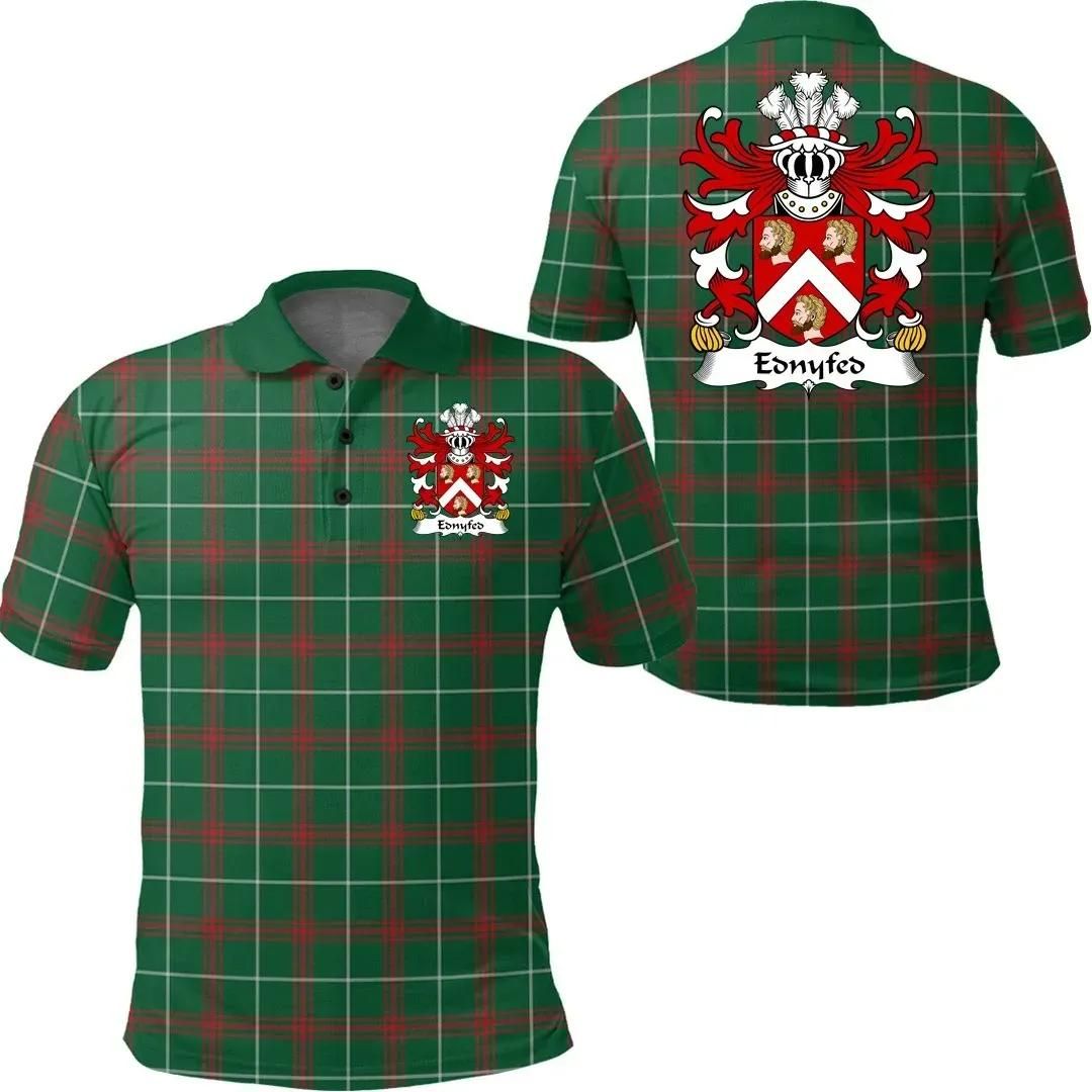 Ednyfed (FYCHAN) Wales Polo Shirt - Welsh National Tartan A7 Ednyfed (FYCHAN) Wales Polo Shirt - Welsh National Tartan A7