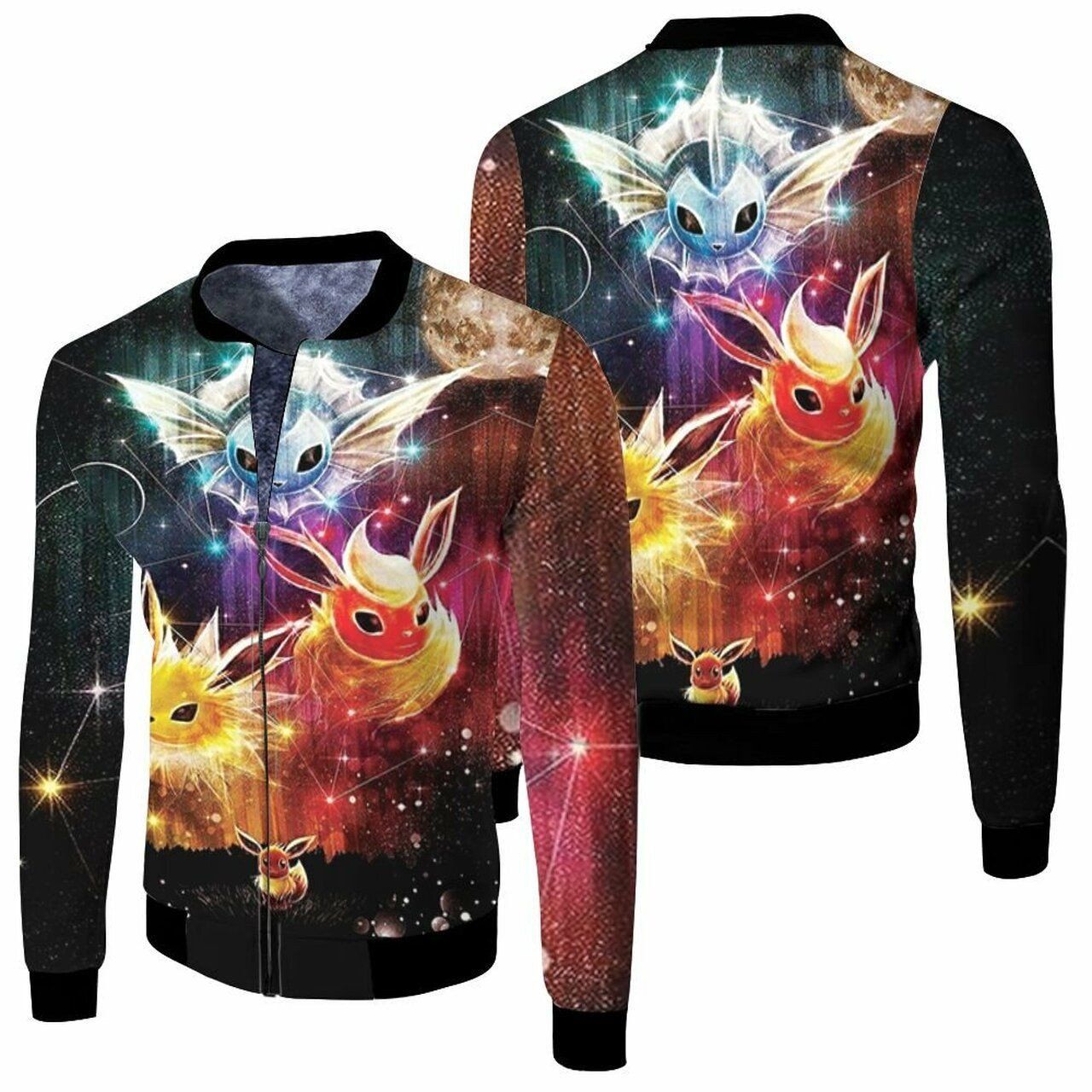 Eevee Jolteon Flareon Vaporeon 3D T Shirt Hoodie Sweater Bomber Jacket Model 2047 Bomber Jacket Eevee Jolteon Flareon Vaporeon 3D T Shirt Hoodie Sweater Bomber Jacket Model 2047 Bomber Jacket