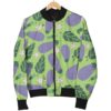 Eggplant Cute Pattern Print Women Casual Bomber Jacket