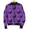 Eggplant Funny Pattern Print Women Casual Bomber Jacket