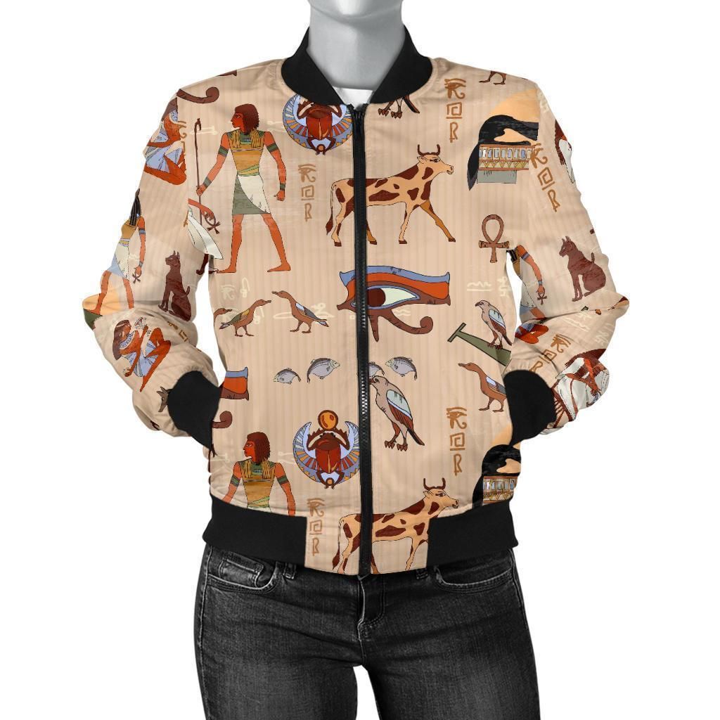 Egyptian-Print-Pattern-Women-Casual-Bomber-Jacket-1