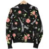 Eiffel Tower Floral Print Pattern Women Casual Bomber Jacket