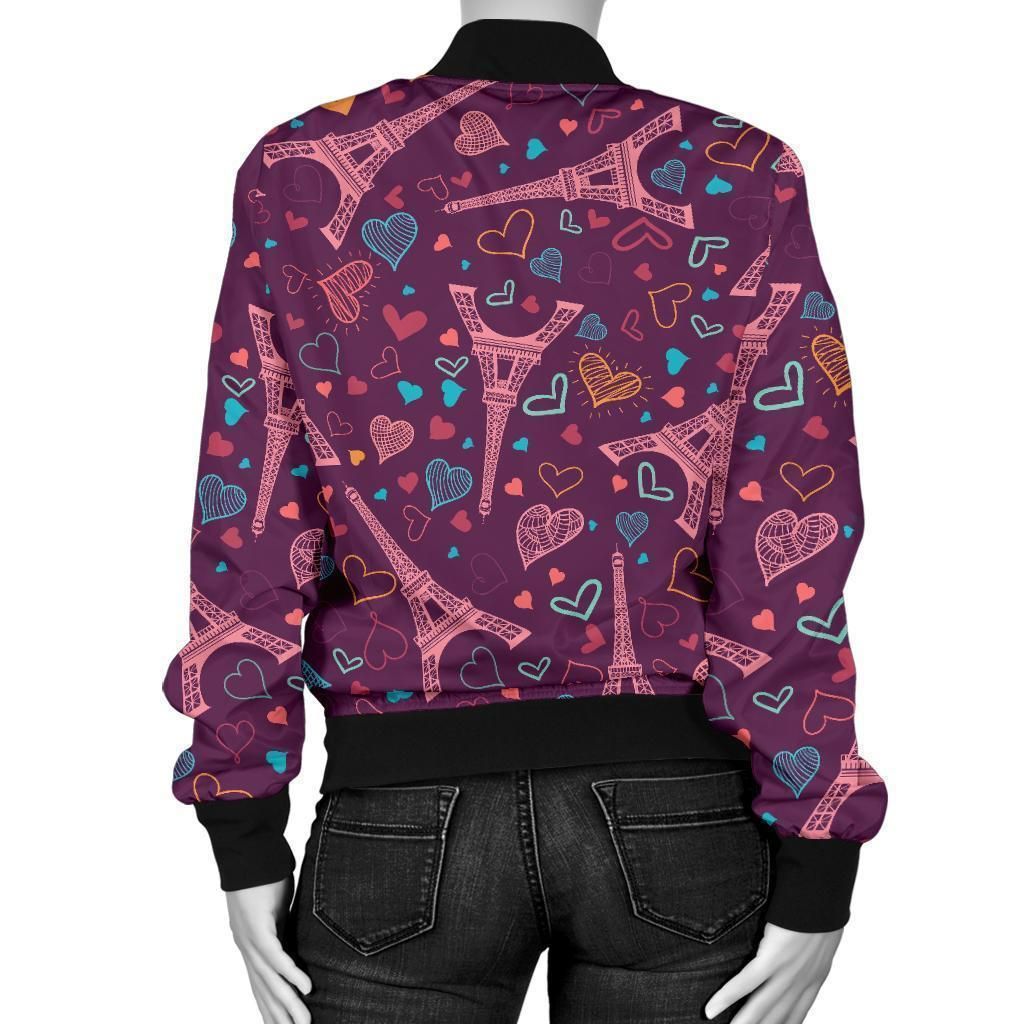 Eiffel-Tower-Heart-Pattern-Print-Women-Casual-Bomber-Jacket-2