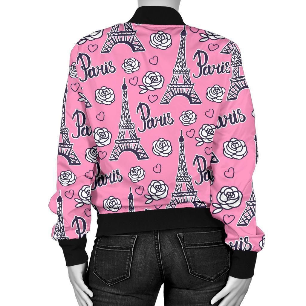 Eiffel-Tower-Print-Pattern-Women-Casual-Bomber-Jacket-2