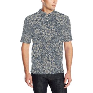 Elegant Floral Print Pattern Men Polo Shirt