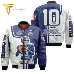 Eli Manning New York Giants Full Printing Bomber Jacket