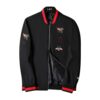 Embroidered Striped Collar Men Classic Bomber Jacket