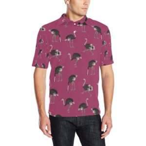 Emu Pattern Print Design 02 Men Polo Shirt