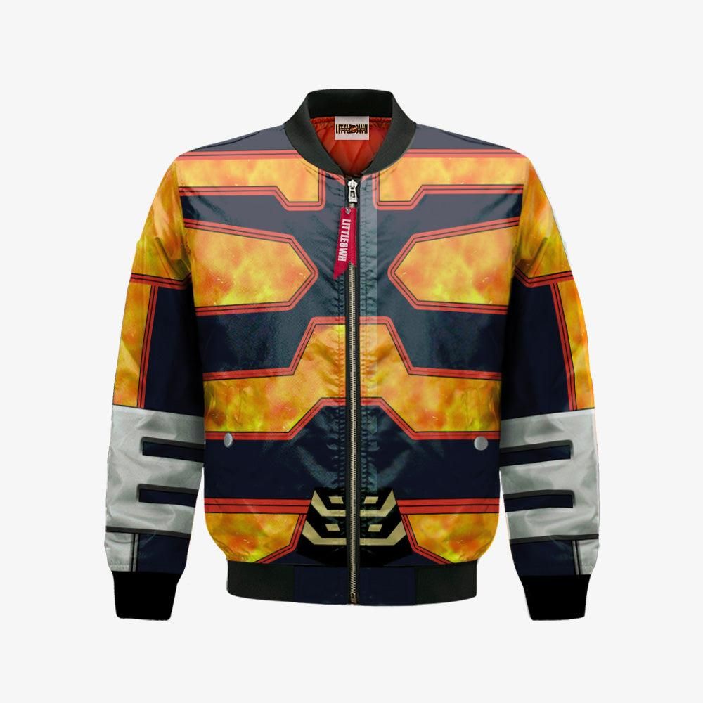 Enji Todoroki Bomber Jacket Custom My Hero Academia Cosplay Costumes Bomber Jacket Enji Todoroki Bomber Jacket Custom My Hero Academia Cosplay Costumes Bomber Jacket