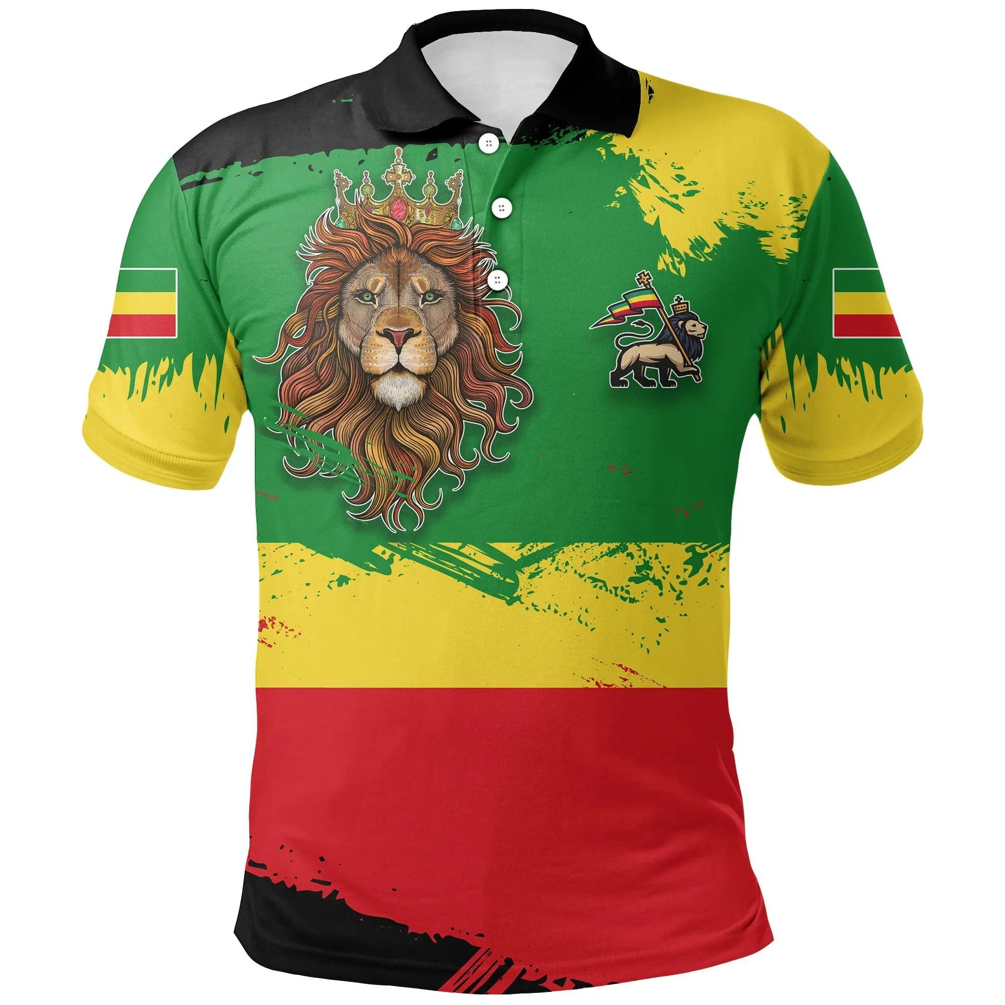 Ethiopia Polo Shirt - Ethiopia Flag Brush A02 Ethiopia Polo Shirt - Ethiopia Flag Brush A02