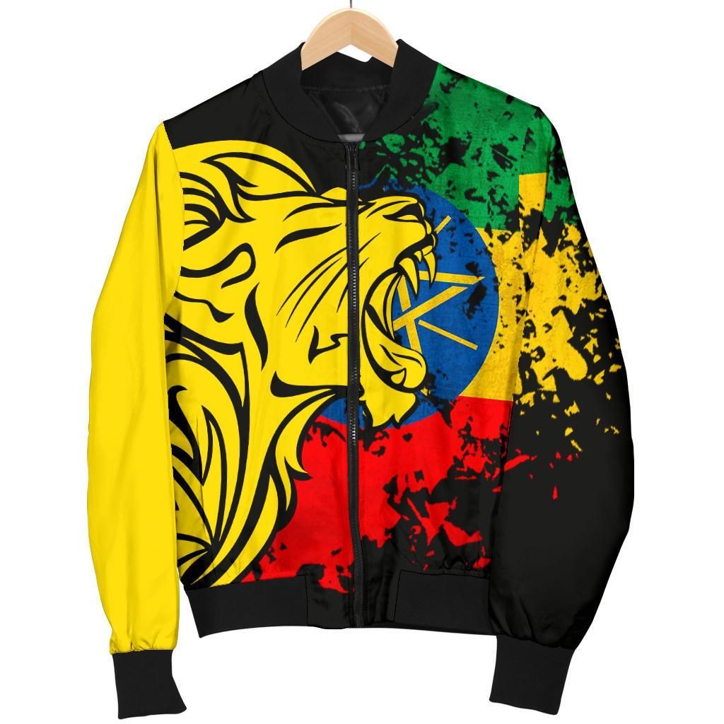 Ethiopia Women's Bomber Jacket - Lion Vintage - BN11 Bomber Jacket Ethiopia Women's Bomber Jacket - Lion Vintage - BN11 Bomber Jacket