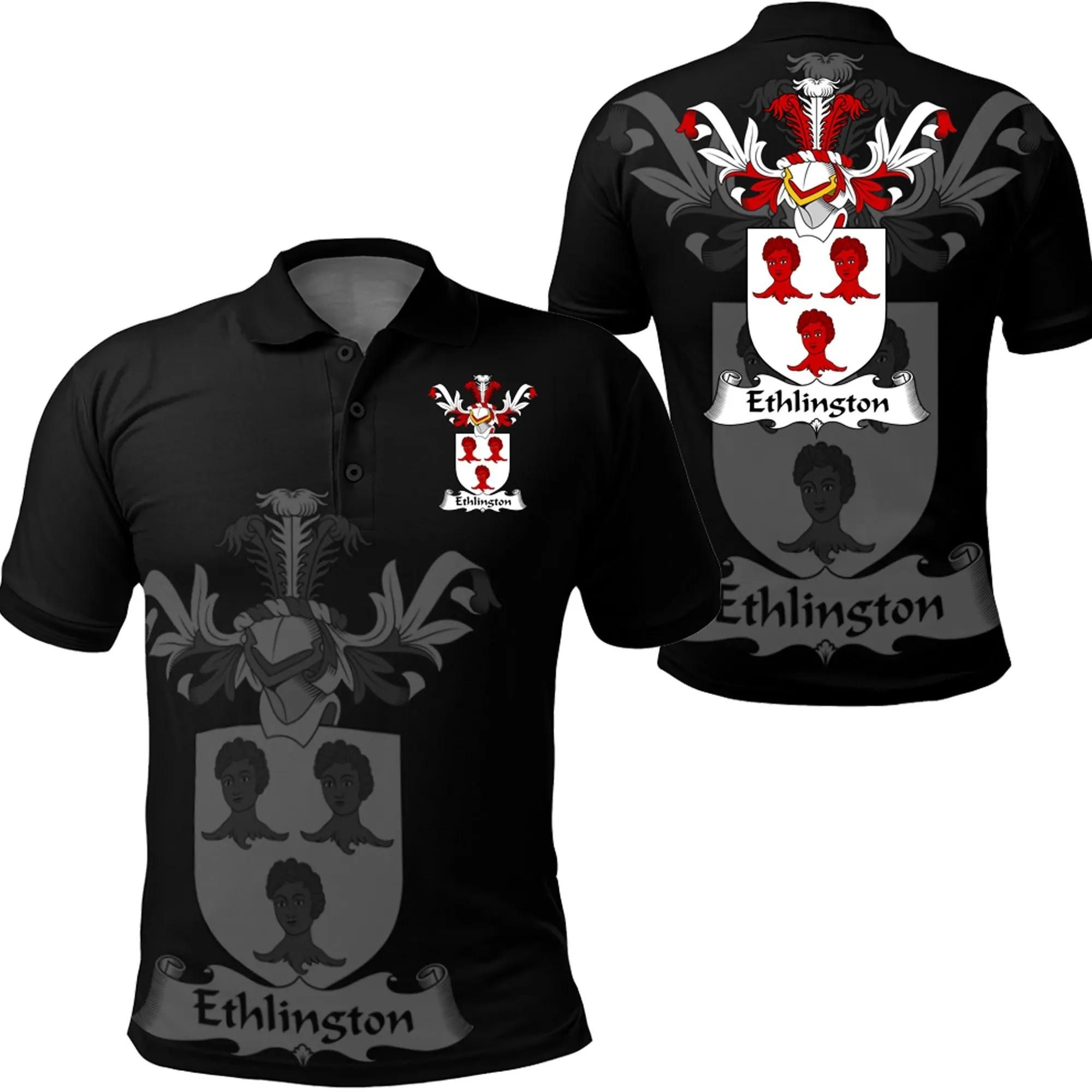 Ethlington Family Crest Polo Shirt - Golf Shirt A7 Ethlington Family Crest Polo Shirt - Golf Shirt A7