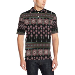 Ethnic Dot Style Print Pattern Men Polo Shirt