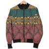 Ethnic Pattern Print Women Casual Bomber Jacket